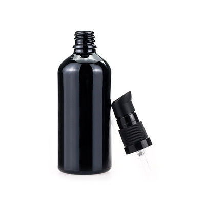 ब्लैक ग्लास ड्रॉपर 100 मिलीलीटर पिपेट बोतल अनुकूलित कॉस्मेटिक बोतल