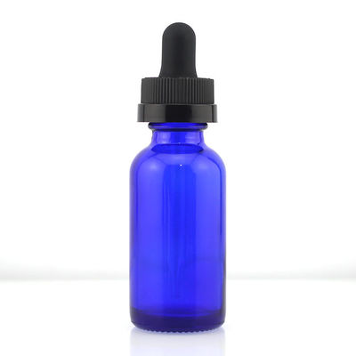 त्वचा देखभाल उत्पादों के लिए ब्लू ग्लास 1 ऑउंस बोस्टन गोल बोतलें 30 मि.ली