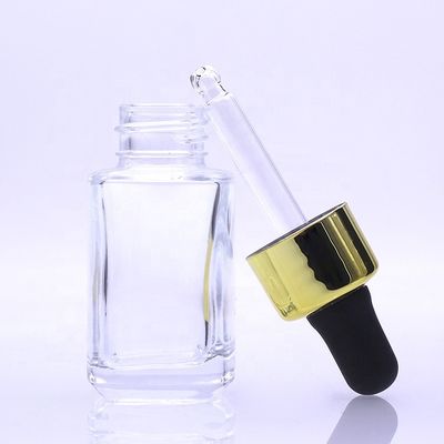 त्वचा देखभाल सीरम ड्रॉपर बोतलें खाली वर्ग 20 मिलीलीटर साफ़ रंग