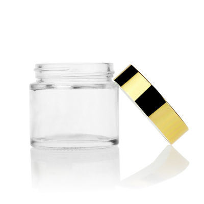 गोल 15g-100g क्रीम ग्लास जार पारदर्शी त्वचा देखभाल पैकेजिंग