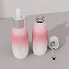 30ml Clear Pink Glass Serum Dropper Bottles Round Shape Screen Printing