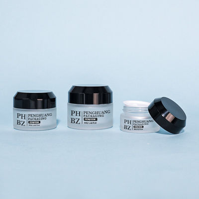 5-100 ग्राम ग्लास क्रीम जार पारदर्शी ढलान कंधे आँख क्रीम जार ढक्कन के साथ