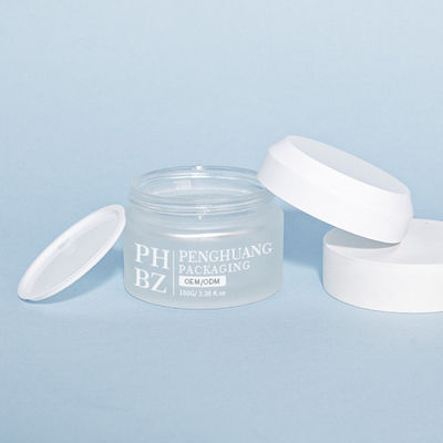 5-100 ग्राम ग्लास क्रीम जार पारदर्शी ढलान कंधे आँख क्रीम जार ढक्कन के साथ
