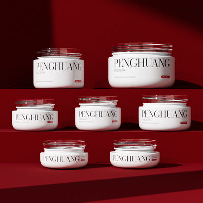 कस्टम क्रीम ग्लास जार लिप बाम के लिए सफेद/पारदर्शी/कस्टम में अनुकूलित लोगो और कस्टम रंग/प्रिंटिंग के साथ