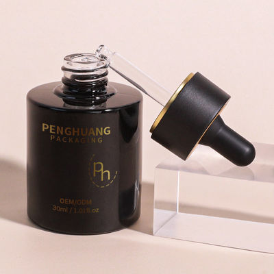 कस्टम स्किनकेयर आवश्यकताओं के लिए पारदर्शी ग्लास सीरम ड्रिपर बोतलें