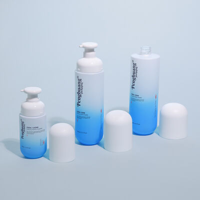 कांच के कॉस्मेटिक बोतलों के साथ गोल्डन कैप, क्रीम जार, लोशन की बोतलें, अनुकूलन योग्य पैकेजिंग और कई आकार वाला कॉस्मेटिक पैकेजिंग सेट