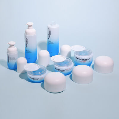 सिल्क स्क्रीन प्रिंटिंग सतह हैंडलिंग के साथ ग्लास कॉस्मेटिक पैकेजिंग सेट, कस्टम लोगो और रंग वैयक्तिकरण के साथ