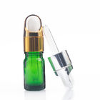 Cosmetic Liquid Small Green Glass Bottle 5ml Essential Oil Bottles With Dropper