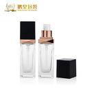 Custom  Cosmetic Packaging 30ml Square Clear Frosted Empty Foundation Glass Bottle F143-Foundation Bottle