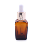 Square Glass Amber Essential Oil Bottles 15ml 25ml 35ml 50ml 100ml With Dropper
