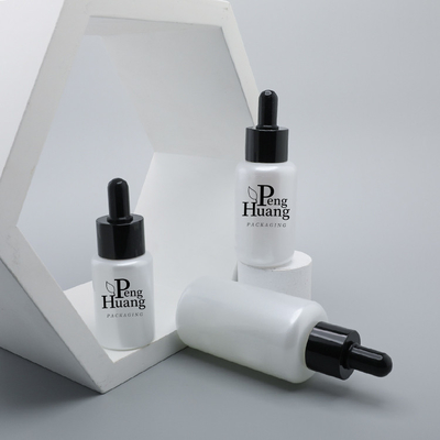 ड्रॉपर के साथ ग्लास बोस्टन गोल बोतल 30ml 50ml 100ml सिल्क स्क्रीन प्रिंटिंग