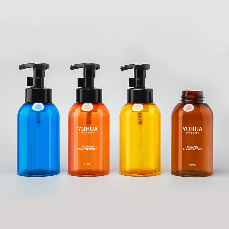 420 मिलीलीटर प्लास्टिक फोम पंप बोतल अनुकूलित रंग और लोगो इंद्रधनुष रंग