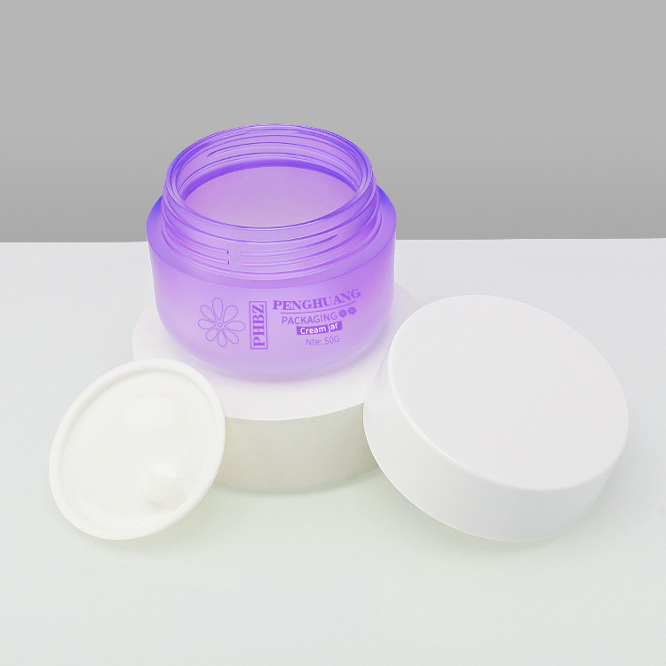 Free Sample 50ml Plastic Cream Jar With Lid Silk Screen