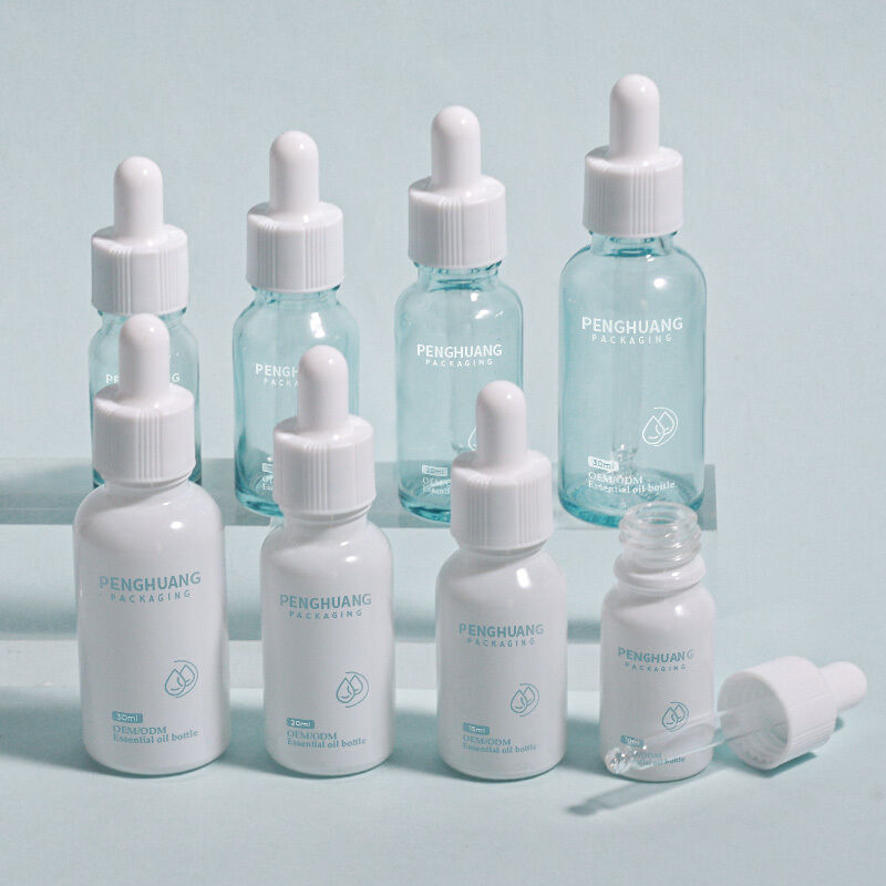 ग्लास ऑयल ड्रॉपर ग्लास बोतल लोगो कस्टम चिकनी कंटेनर आवश्यक तेलों सीरम और कॉस्मेटिक अनुप्रयोगों के लिए डिज़ाइन किया गया