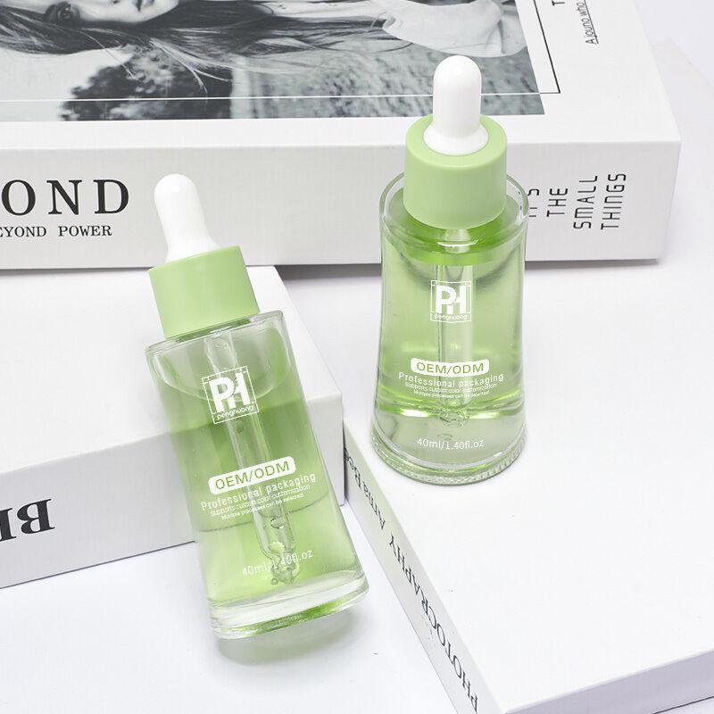 Leak Proof Airtight Serum Dropper Bottles with Custom Color and Logo Printing Suitable for Cosmetic Packaging Applications
