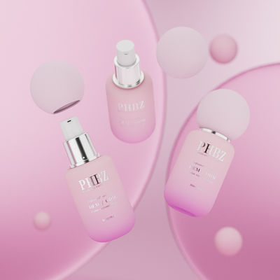 गोल ग्लास क्रीम लोशन बोतलें 30ml अनुकूलित लोगो