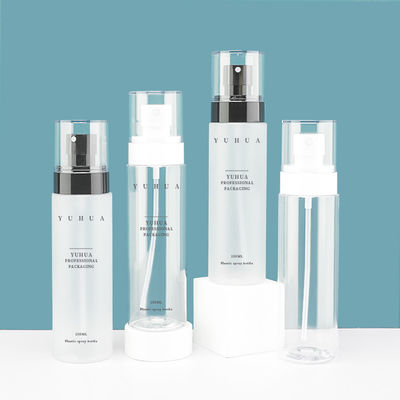 150ml Frosted Transparent PET Spray Bottle with Makeup Toner Lotion Pump for Skincare Packaging