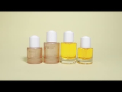 पिपेट टोपी के साथ ठंढ के साथ स्पष्ट ग्लास ड्रॉपर बोतलें त्वचा देखभाल पैकेजिंग कंटेनर सीरम बोतल